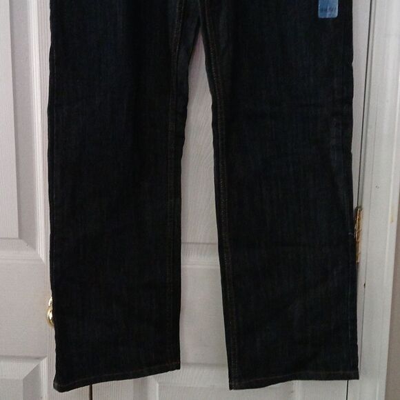 Lee Dungarees Relaxed Straight Sure to Fit Adjustable Waistband Dark Wash SZ 18 - Picture 2 of 8